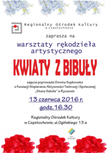 plakat kwiaty bibułowe